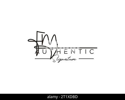 Modèle de logo Signature FM Vector. Illustration de Vecteur