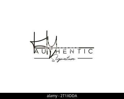 Modèle de logo HU Signature Vector. Illustration de Vecteur