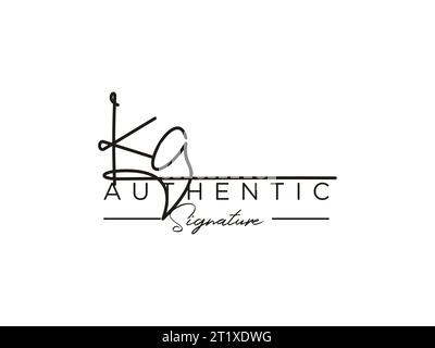 VECTEUR de modèle de logo DE signature KA. Illustration de Vecteur