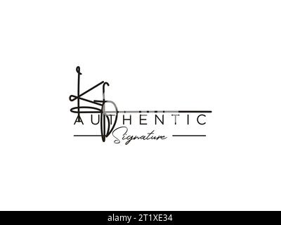 Modèle de logo de signature KF Vector. Illustration de Vecteur