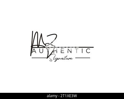 MZ Signature logo Template Vector. Illustration de Vecteur