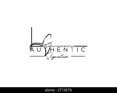 Modèle de logo Signature LC Vector. Illustration de Vecteur