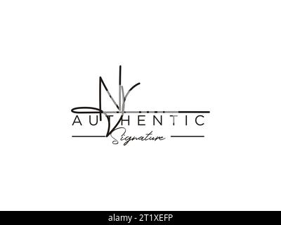 Modèle de logo de signature NR. Illustration de Vecteur