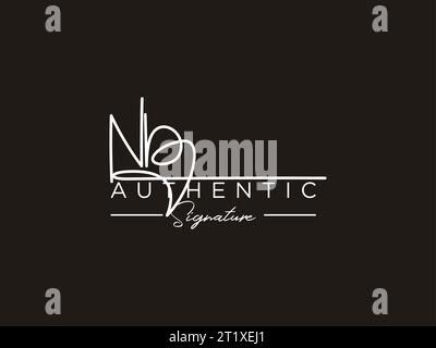 Vecteur de modèle de logo de signature NB. Illustration de Vecteur
