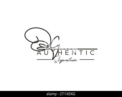 Modèle de logo de signature OC Vector. Illustration de Vecteur