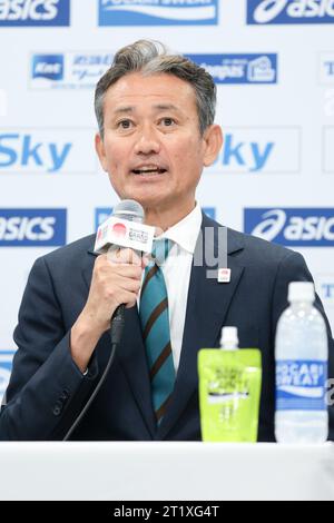 Tokyo, Japon. 15 octobre 2023. Toshinari Takaoka Marathon : Conférence de presse du Grand Championnat de Marathon (MGC) à Tokyo, Japon . Crédit : /AFLO SPORT/Alamy Live News Banque D'Images