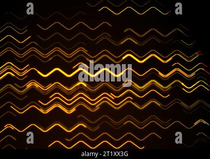 Fond de technologie abstraite futuriste avec des lignes de néon orange zig zag. Conception laser vectorielle Illustration de Vecteur