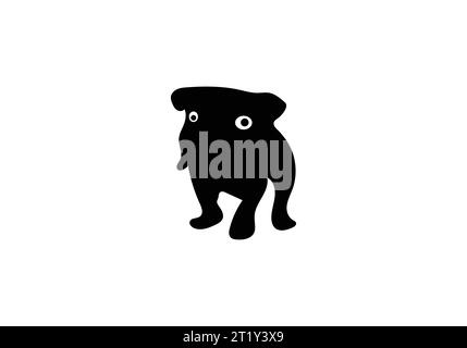 Style minimaliste motif d'illustration de l'icône du Bulldog australien Illustration de Vecteur