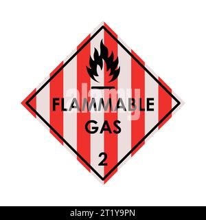 Elément de couleur pour gaz inflammable. Matières dangereuses. Illustration numérique pour page web, application mobile, promo. Illustration de Vecteur