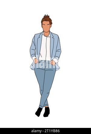 Femme d'affaires debout dans le vecteur de costume formel. Illustration de Vecteur