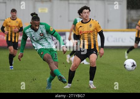 Southport v Gloucester City 14 octobre 2023 Big Help Stadium .Southport. Vanarama National League North. Jamie Reckord en action pour Gloucester photo par Alan Edwards pour f2images Banque D'Images