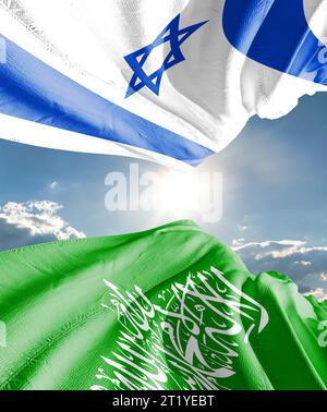 Drapeau du Hamas israël vs palestina, traduire la guerre Israël-Hamas Banque D'Images