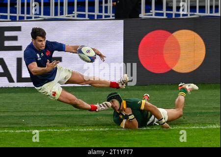 Saint Denis, France. 15 octobre 2023. Julien Mattia/le Pictorium - France - Afrique du Sud - coupe du monde de Rugby - 15/10/2023 - France/Seine-Saint-Denis/Saint-Denis - lors du match de quart de finale de la coupe du monde de Rugby entre la France et l'Afrique du Sud au Stade de France à Paris le 15 octobre 2023. Crédit : LE PICTORIUM/Alamy Live News Banque D'Images