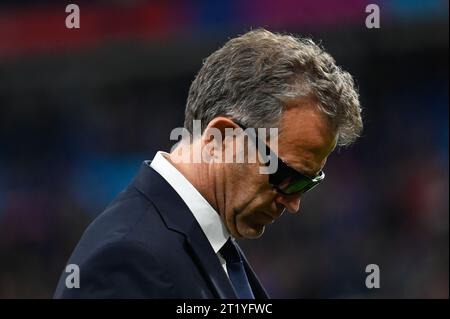 Saint Denis, France. 15 octobre 2023. Julien Mattia/le Pictorium - France - Afrique du Sud - coupe du monde de rugby - 15/10/2023 - France/Seine-Saint-Denis/Saint-Denis - Fabien Galthie lors du match de quart de finale de la coupe du monde de rugby entre la France et l'Afrique du Sud au Stade de France, Paris, le 15 octobre 2023. Crédit : LE PICTORIUM/Alamy Live News Banque D'Images