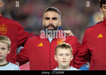 Oslo, Norvège. 15 octobre 2023. Dani Carvajal de l'Espagne vu lors du match de qualification de l'UEFA Euro 2024 entre la Norvège et l'Espagne à Ullevaal Stadion à Oslo. (Crédit photo : Gonzales photo/Alamy Live News Banque D'Images