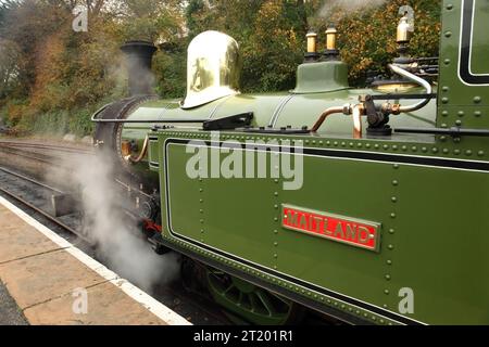 Locomotive à vapeur no. 11 'Maitland' à la gare Douglas sur le chemin de fer à vapeur de l'île de Man. Banque D'Images