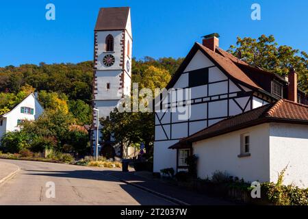 St. Église évangélique Leodegar à Grenzach-Wyhlen, district de Lörrach, Bade-Württemberg. Allemagne. Grenzach-Wyhlen est une municipalité du district de Banque D'Images