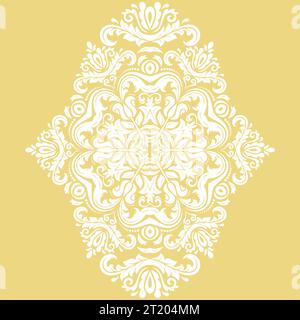 Élégant ornement vectoriel vintage dans un style classique. Ornement vertical abstrait jaune et blanc avec des éléments orientaux. Motif vintage classique Illustration de Vecteur