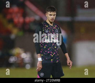 Romeo Beckham de Brentford B. - Erith & Belvedere contre Brentford B, London Senior Cup, 2e tour, Park View Road Stadium, Welling, Royaume-Uni - 10 janvier 2023. Usage éditorial uniquement - des restrictions DataCo s'appliquent Banque D'Images