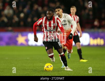 Josh Dasilva de Brentford. - Brentford contre West Ham United, Emirates FA Cup, 3e tour, Brentford Community Stadium, Londres, Royaume-Uni - 7 janvier 2023. Usage éditorial uniquement - des restrictions DataCo s'appliquent Banque D'Images