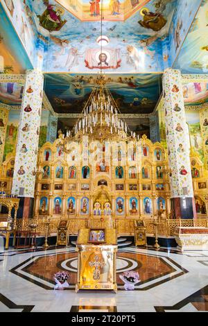 Intérieur de l'église orthodoxe russe d'Apostolou Andreas, Saint André, Sainte Métropole de Tamason et Oreinis, Episkopeio, Nicosie, Chypre Banque D'Images