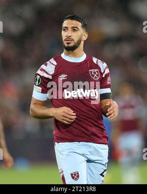 Dit Benrahma de West Ham United. - West Ham United contre FCSB, UEFA Europa Conference League, London Stadium, Londres, Royaume-Uni - 8 septembre 2022. Usage éditorial uniquement - des restrictions DataCo s'appliquent Banque D'Images