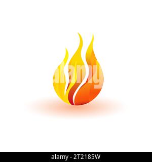 Logo Fire. Icône de flamme colorée. Flamme brûlante brillante ou feu de joie. Illustration vectorielle Illustration de Vecteur