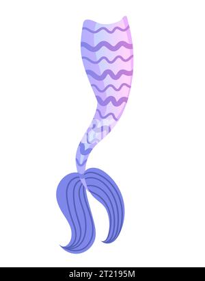 Queue de sirène pour costume ou cosplay illustration vectorielle de couleur violette isolée sur fond blanc Illustration de Vecteur