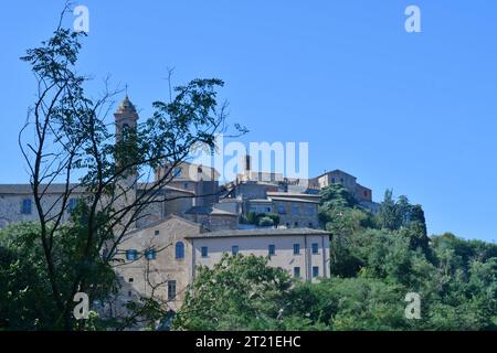 Le paysage vu d'une vieille ville en Toscane Banque D'Images