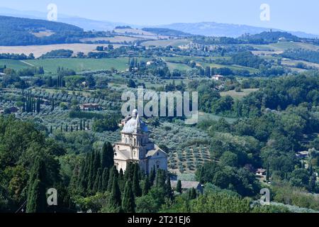 Le paysage vu d'une vieille ville en Toscane Banque D'Images