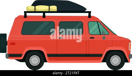 Camping van Icon isolé : concept de vie de van et de voyage Illustration de Vecteur