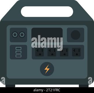 Centrale électrique portable rechargeable isolée, concept de voyage et de vanlife Illustration de Vecteur