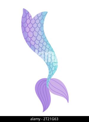 Queue de sirène pour costume ou cosplay illustration vectorielle de couleur violet et bleu isolé sur fond blanc Illustration de Vecteur
