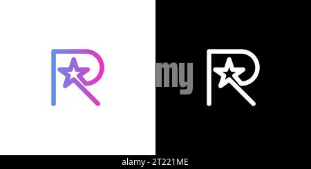 Logo R star, monogramme R, logo R star initial, logo lettre R star, icône, vecteur Illustration de Vecteur