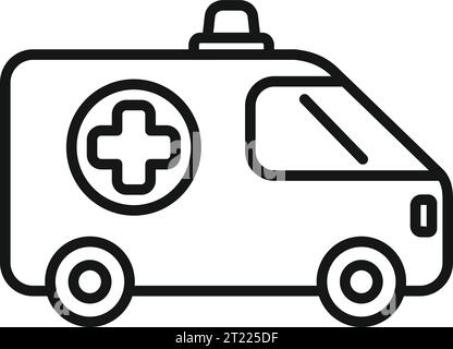 Vecteur de contour d'icône de voiture d'ambulance. Aidez les gens. Porte de sortie Illustration de Vecteur