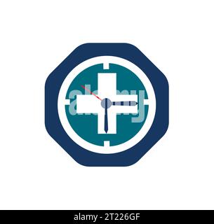 Logo médical icône Santé isolé sur fond blanc. Elément de modèle de conception de logo vectoriel plat Illustration de Vecteur