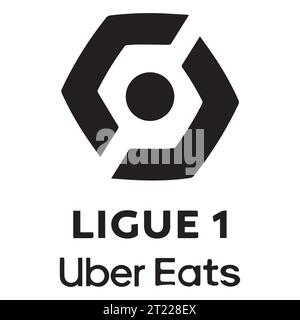 Ligue 1 logo noir et blanc France système de ligue de football professionnel, Illustration vectorielle Résumé image modifiable en noir et blanc Illustration de Vecteur