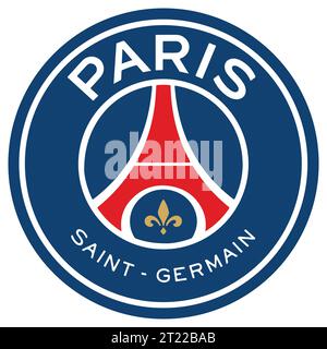 Paris Saint Germain FC – PSG Colorful logo France système de ligue de football professionnel, Illustration vectorielle image abstraite Illustration de Vecteur