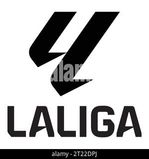 LaLiga Nouveau logo noir et blanc Espagne système de ligue de football professionnel, Illustration vectorielle Résumé image modifiable en noir et blanc Illustration de Vecteur