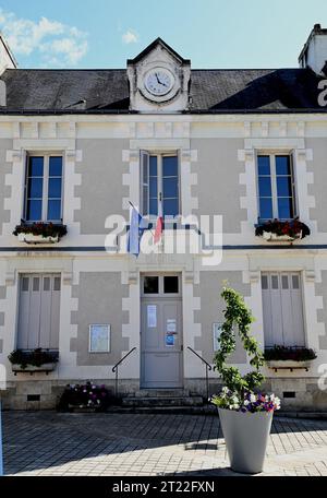 La mairie à Chenonceaux, un village dans la région touristique de la vallée de la Loire en France. L'attraction principale du village est le Château de Chenonceau. Banque D'Images