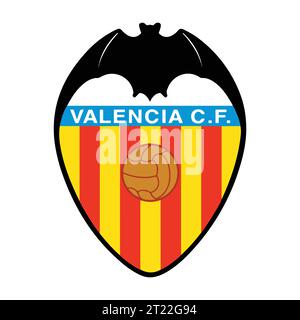 Valencia CF logo coloré club de football professionnel espagnol, illustration vectorielle image abstraite Illustration de Vecteur