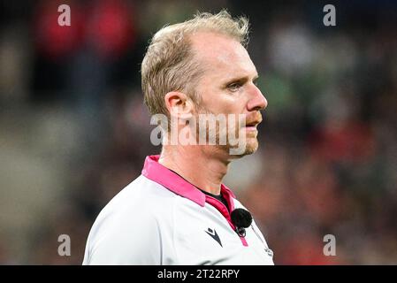 Saint Denis, France. 14 octobre 2023. Arbitre Wayne BARNES lors de la coupe du monde 2023, match de rugby à XV en quart de finale entre l'Irlande et la Nouvelle-Zélande le 14 octobre 2023 au Stade de France à Saint-Denis près de Paris, France - photo Matthieu Mirville/DPPI crédit : DPPI Media/Alamy Live News Banque D'Images