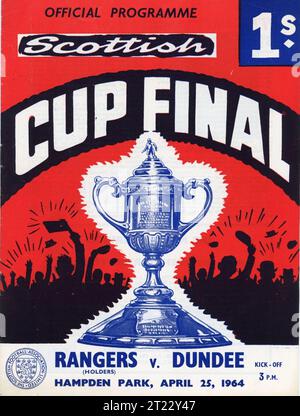 Programme de la finale de la coupe d'Écosse 1964, Rangers vs Dundee à Hampden Park Banque D'Images