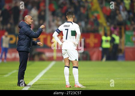 Zenica, Bosnie-Herzégovine. 16 octobre 2023. Cristiano Ronaldo du Portugal réagit lors de la qualification pour l'UEFA Euro 2024, groupe J, 8e tour, Bosnie-Herzégovine - Portugal au Bilino Polje Stadium, Zenica, 16 octobre 2023 photo : Armin Durgut/PIXSELL crédit : Pixsell/Alamy Live News Banque D'Images