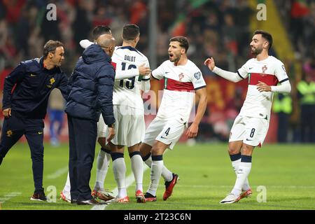 Zenica, Bosnie-Herzégovine. 16 octobre 2023. Joueurs du Portugal lors de la qualification pour l'UEFA Euro 2024, groupe J, 8e tour, Bosnie-Herzégovine - Portugal au Bilino Polje Stadium, Zenica, 16 octobre 2023 photo : Armin Durgut/PIXSELL crédit : Pixsell/Alamy Live News Banque D'Images