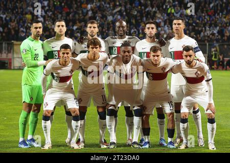 Zenica, Bosnie-Herzégovine. 16 octobre 2023. Joueurs du Portugal lors de la qualification pour l'UEFA Euro 2024, groupe J, 8e tour, Bosnie-Herzégovine - Portugal au Bilino Polje Stadium, Zenica, 16 octobre 2023 photo : Armin Durgut/PIXSELL crédit : Pixsell/Alamy Live News Banque D'Images