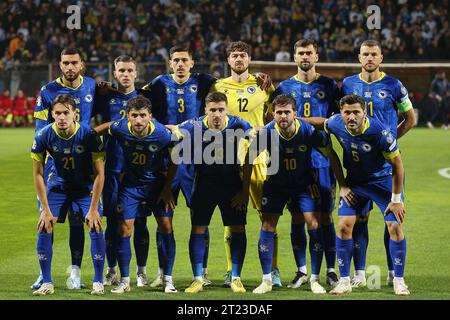 Zenica, Bosnie-Herzégovine. 16 octobre 2023. Joueurs de Bosnie-Herzégovine lors de la qualification pour l'UEFA Euro 2024, groupe J, 8e tour, Bosnie-Herzégovine - Portugal au Bilino Polje Stadium, Zenica, 16 octobre 2023 photo : Armin Durgut/PIXSELL crédit : Pixsell/Alamy Live News Banque D'Images