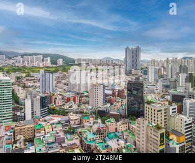 Vue aérienne du paysage urbain, Corée du Sud Banque D'Images
