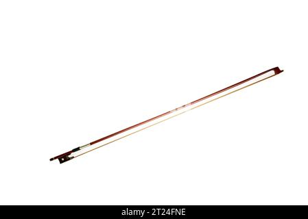 Bow de violon isolé sur fond blanc Banque D'Images