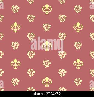 Motif sans couture. Ornement géométrique moderne avec lys royaux jaunes. Fond vintage classique Banque D'Images